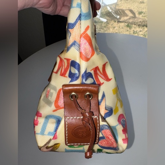 Dooney & Bourke Multicolor Alphabet Canvas Tote with Brown Leather Trim - Picture 4 of 8